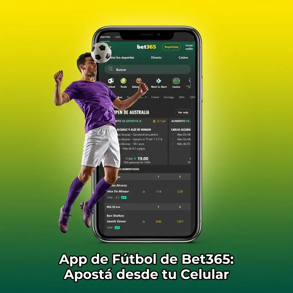App móvil Bet365 para apostar en fútbol desde Android e iOS en Chile, con mercados en vivo y cuotas actualizadas