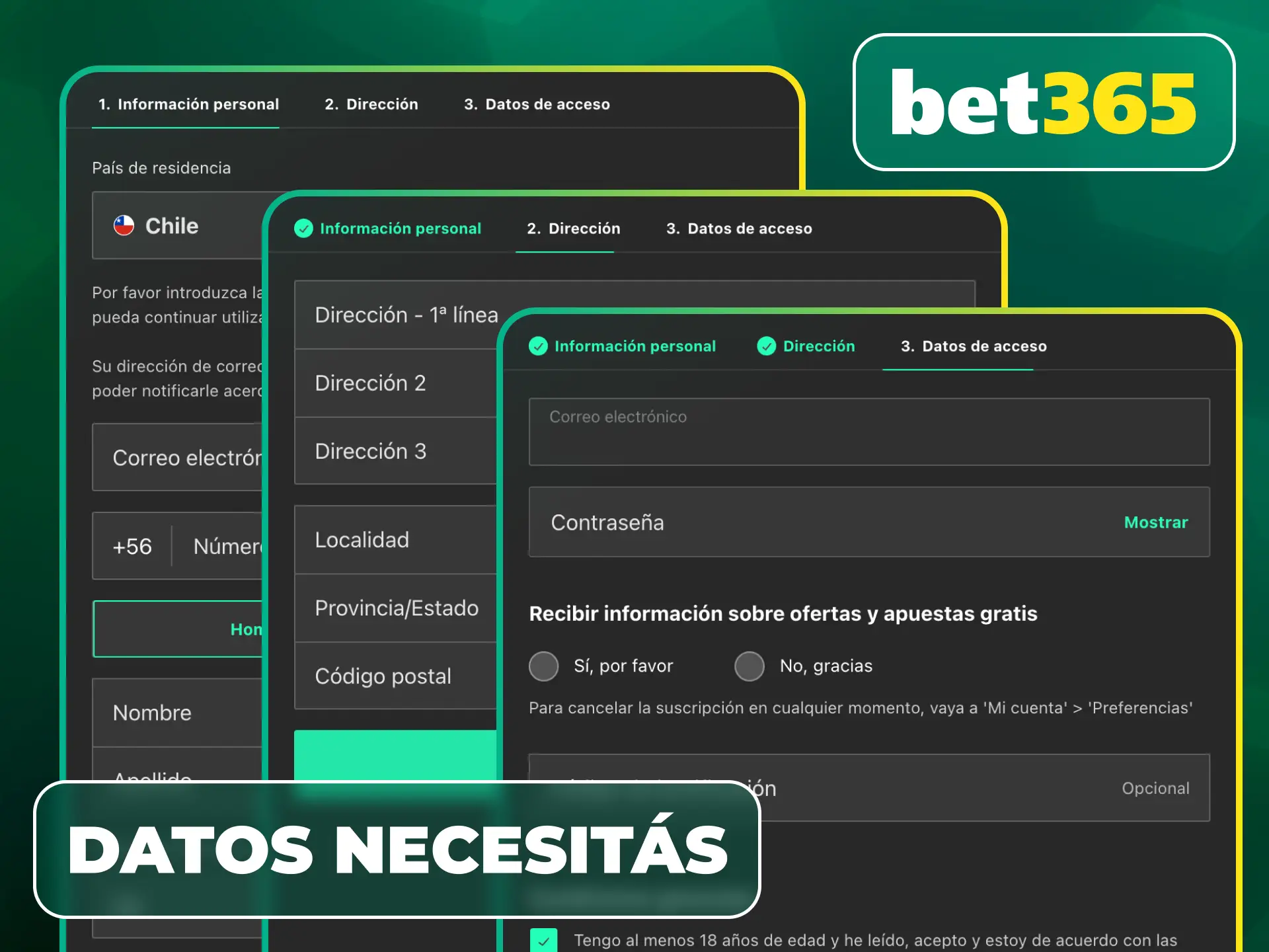 Revisa detalladamente Qué Datos Necesitás para el Formulario antes de iniciar tu proceso en Bet365.