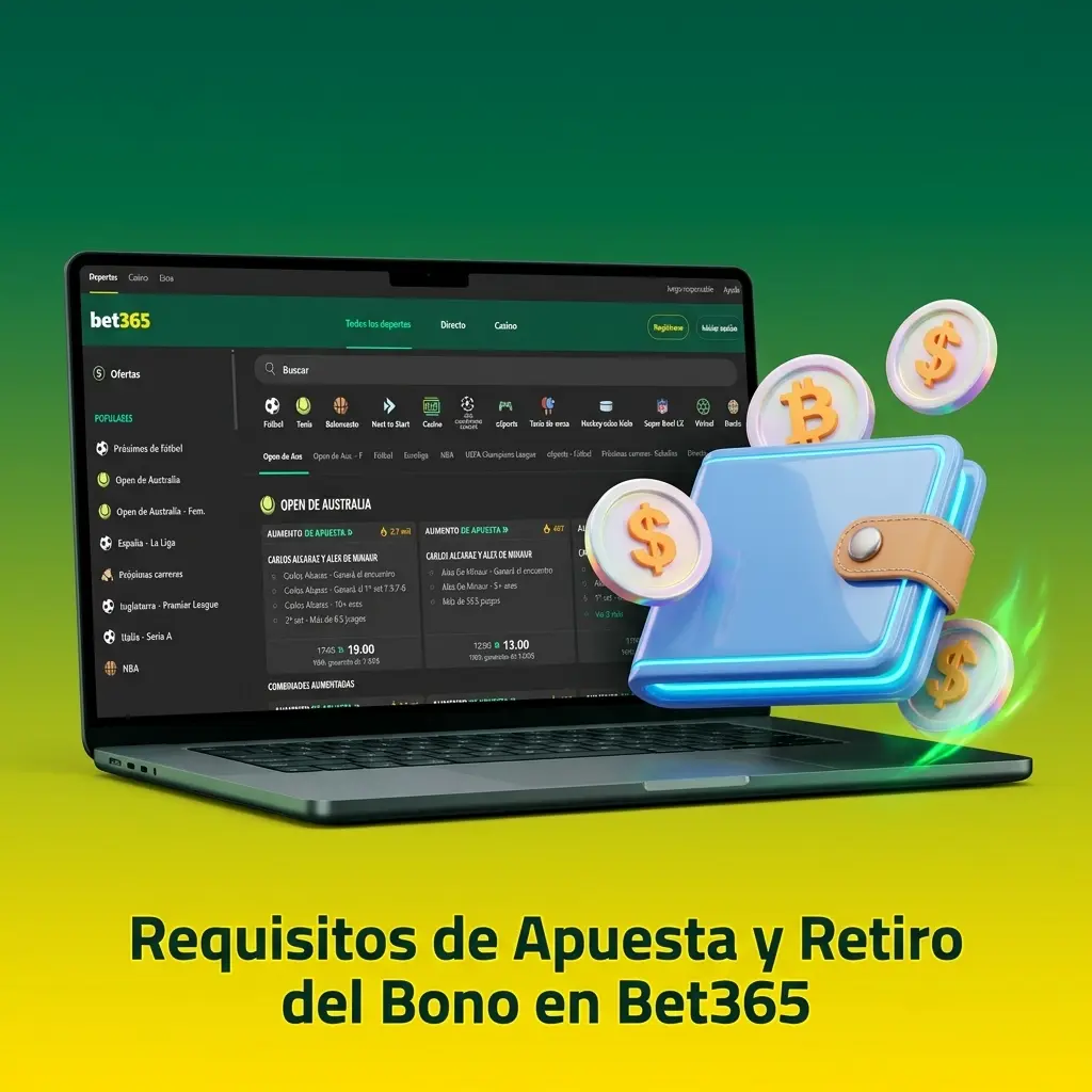 Requisitos de apuesta y retiro del bono en Bet365: cómo usar créditos y retirar ganancias